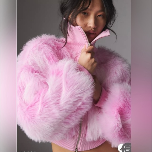 SOLD Silence + Noise Pink Faux Fur Cropped Jacket 🩷 NWT - Picture 7 of 7